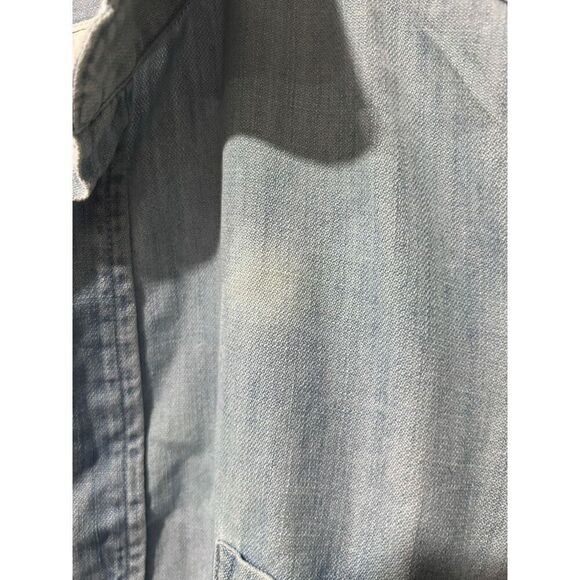 Frank & Eileen Barry Woven Cotton Button-Up Chambray Shirt Light Blue Sz XXS - Picture 6 of 16